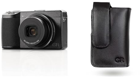 Ricoh GR IIIx Digitalkamera [Brennweite 40 mm] [Ausgestattet mit großem CMOS-Sensor im APS-C-Format mit 24 & Echtleder-Tasche GC-11 [Kompatible Modelle: GR III