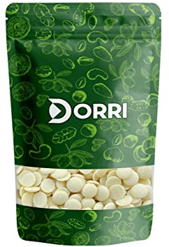 Dorri - Belgian White Chocolate Buttons 1kg | Premium Quality, Party Snack, Suitable for Chocolate Fountain, Moulding, Baking & Cooking (Available from 100g to 3kg)