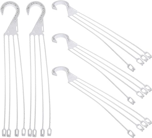 5 Stück Kunststoff Hängekorb Kette mit Haken Blume Kunststoff Garten Pflanze Kleiderbügel Blume Pflanze Topf Aufhänger für Vogelfutterspender Pflanzgefäße und Laternen (weiß)