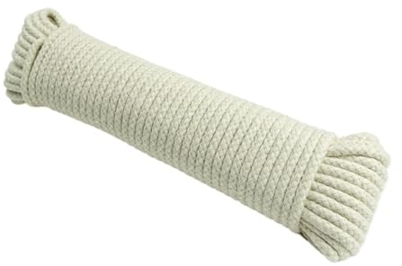 Gartenseil 6 mm x 20 m geflochtenes Baumwollseil, Makramee-Seil, Wäscheleine, DIY, Hochzeitsdekoration, Bastelschnur, Camping, Binden, Gartenzubehör, Outdoor Garten Kordel