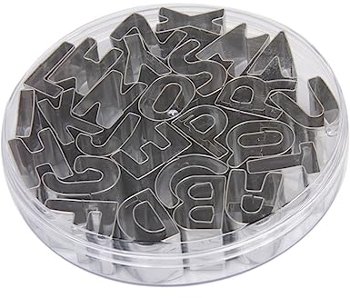 LIFKOME 26piezas Cortadores De Letras Para Galletas Juego De Moldes De Acero Inoxidable Decoración De Pasteles Reutilizable