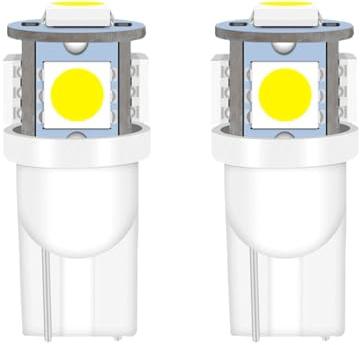 2PCS 194 LED Bulbs Tag Lights for License Plate, Wedge 168 T10 2825 5SMD LED Bulb 5050 Chips 6000K White, 12V Bulb Replacement for Car Interior Dome Map Door Courtesy License Plate Lights Lamp