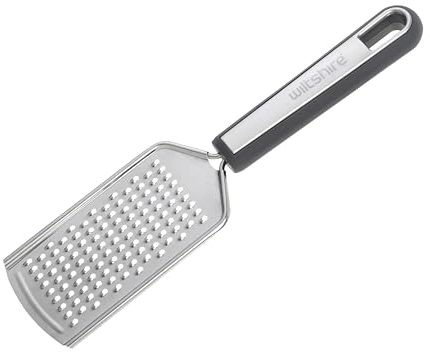 Wiltshire Aspire Fine Hand Grater, Stainless Steel, Grating Chocolate & Cheese, Fine Super Sharp Blade, Zester, Anti-Slip Soft Touch Handle, Grey & Silver, 24x6x1.5cm