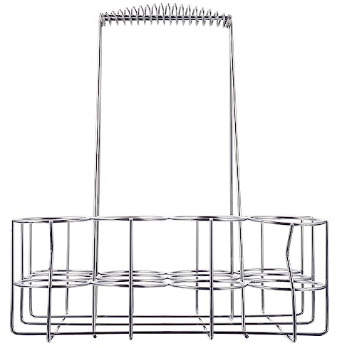 ABOOFAN Beer Bottle Carrier Basket Alloy Silver Handled Holder