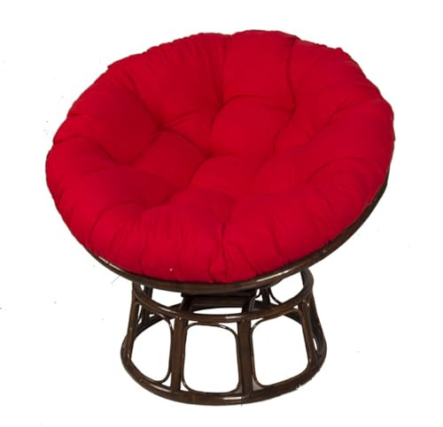 Hiseng Cushion for Papasan Chair, Round Papasan Chair Cushion, Egg Nest Replacement Pad, Floor Cushion, Padded Seat Cushion, Swing Chair Cushion For Outside, for Hanging Chair (Red,120cm)
