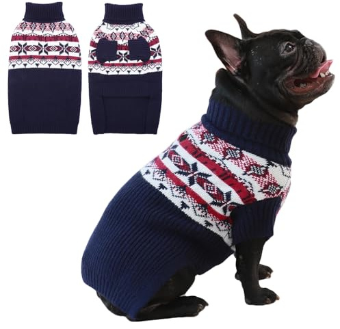 IECOii Hundepullover MittelgroßE Hunde,Hunde Pullover FüR MittelgroßE Haustier,Weihnachten Hundepullover Rollkragenpullover Hundesweatshirt FüR Kleine Hund,Haustier Hundepullover,M