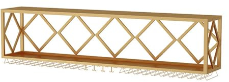 JATIBOSH Weinregal mit Glashalter, Industrielle Rohrregale Weinregal Wandmontage Barregale Metall Hängendes Weinregal Flaschenregal Schweberegal Rohrregal Wand Bar, Barschrank Weinständer