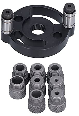 Localizzatore di Perforatori per Fori Diritti, Posizionatore di Perforazione per Carpenteria con Tasselli Tondi Verticali in Lega di Alluminio con Boccole per Trapano 8 Pezzi,