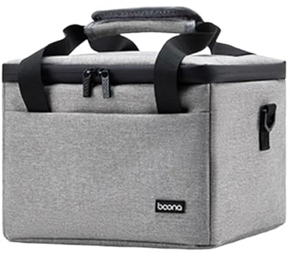 BaotyJie Aufbewahrungstasche für Projektoren, Hartschalen-Reiseetui, wasserdicht, mit Doppelreißverschluss, tragbarer Schutz, vielseitige Reisetragetasche, Grau