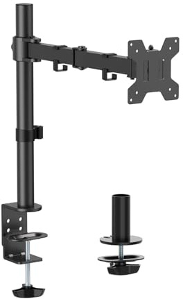 AISENS - DT32TSR-277 - Soporte de Mesa Eco Giratorio e Inclinable para Monitor/TV 10Kg (3 Pivotes, 1 Brazo) de 17-32, Negro