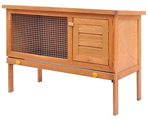 ShGaxin Kaninchenstall Kleintierhaus Hasenstall 1 Ebene, Hasenstall, Hasenkäfig, Doppelhausninchenställe,Tierhaus, Kleintierstall, Kaninchenhaus, Haustierstall, Kaninchen Häuser, Holz
