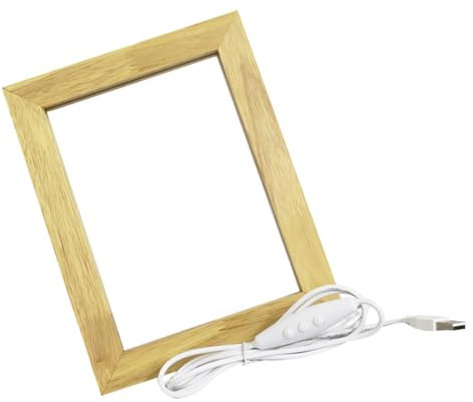 Cabilock 1stück Holz-bilderrahmen Mit Licht Nachtlicht Für Schlafzimmer Stabiles Design Holzfarbe Fotoanzeige Dekoration Für Glückliche Erinnerungen