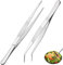 GHPKOTW 2 Pinzas，Pinzas Rectas De Acero Inoxidable Con Punta Plana Y Filo Ondulado Curvado, Pinzas Anguladas，Para Electrónica, Joyería, Trabajo De Laboratorio, Artesanía