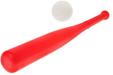 Happyyami Bate de Béisbol de Plástico Rojo para Entrenamiento y Juego, Diseño Seguro y Fácil de Aprender, Adecuado para Adolescentes y Principiantes en Actividades al Aire Libre