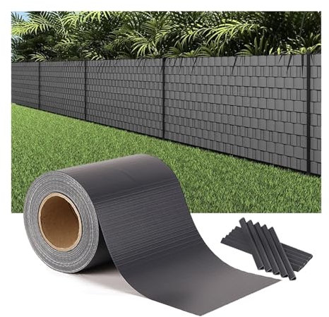 Tiras de paneles de PVC de 19 cm de ancho para exteriores, 100% privacidad, resistente a la intemperie y protección UV, listones de valla, impermeables, resistentes al viento, jardín, patio, balcón,