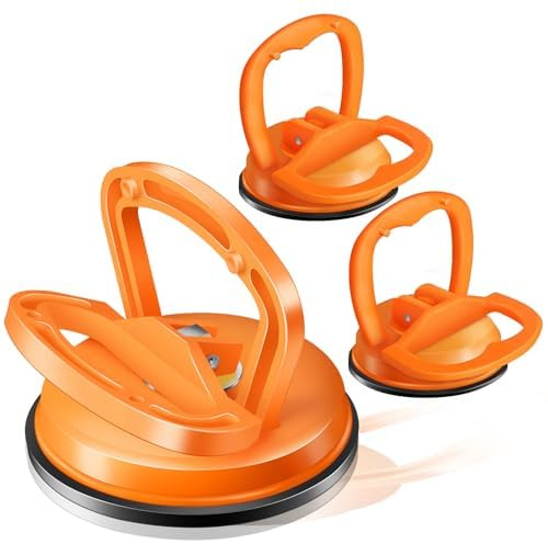 HORFUTY Car Dent Puller 3 Pack Dent Puller Powerful Car Dent Removal Kit Suction Cup Dent Puller for Car Dent Repair Dent Remover Tool for Car Body,Tiles Lifting,Objects Moving,Screen (Orange)
