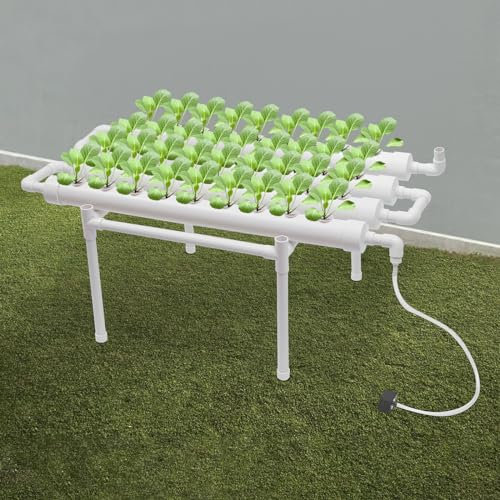 Sistema di coltivazione idroponica con 36 siti, 1 livello di tubi in PVC alimentare con pompa dell'acqua, kit di coltivazione idroponica, sistema da giardino per frutta e verdura (1 livello, 36 siti