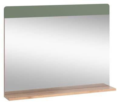 Vicco Badezimmerspiegel Izan, Grün/Goldkraft Eiche, 80.1 x 62 cm | mit Ablage, wandhängend zur Kombination mit weiteren Izan Badmöbeln