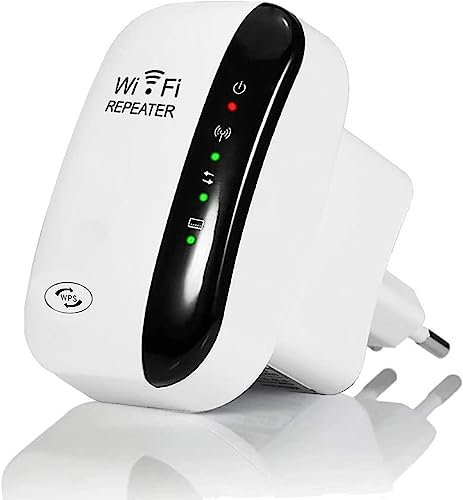HSYWBC Repetidor WiFi, 300Mbps Extensor WiFi, Amplificador WiFi 2.4GHz con Repertidor/Ap Modo y la función WPS, Amplificador Señal de Red WiFi con Puerto Ethernet e Interfaz de Alimentación