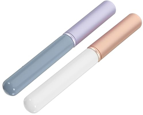 CALLARON 2pezzi Lip Brush Con Copertura Pennelli Per Trucco Labbra Per Lip Gloss Rossetto e Makeup Strumento Portatile Per Donna e Ragazze