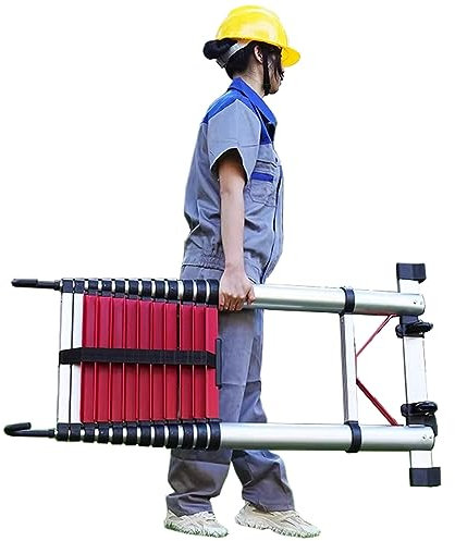 Scala telescopica da 8 m, 7 m, 6 m, 5 m, 4 m, 3 m, 2 m, versatile, pieghevole, in alluminio, con ganci, per camper, mansarda, campeggio, uso domestico