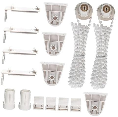 FONDOTIN Set Parti di Fissaggio Robuste in Plastica Accessori per Tende a Rullo Bianco e Struttura Semplice Catena per Tende per Installazione