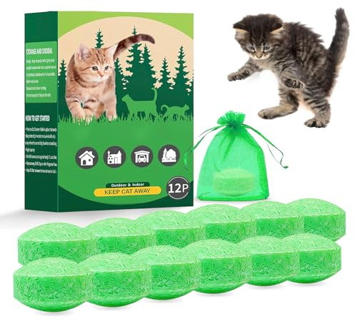 shallyong kattskrämma för utomhusbruk, naturlig, med nonwovfickor, katt- och hundskrämma trädgård (12)