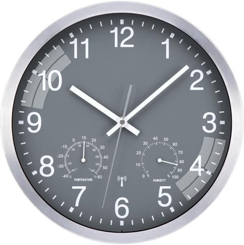 ACCSHINE 30cm Funkuhr Wanduhr Ohne TickgeräUsche Lautlos Quarz Batterie Betriebene Groß Wanduhr Einfach zu Lesen für Zimmer Zuhause KüChe Schlafzimmer Büro Schule