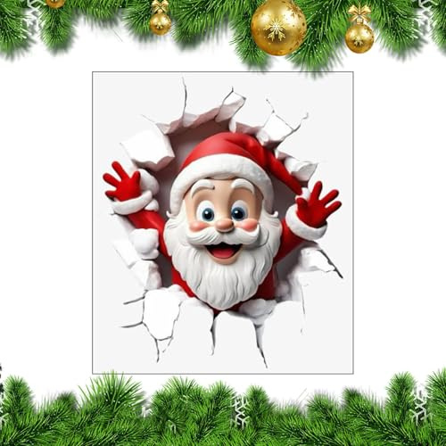 Weihnachts Toilettendeckel Aufkleber – 29cm Lustiger Weihnachtsmann Wandaufkleber | Wasserdichte Selbstklebende Weihnachtsdeko Für Badezimmer, Wohnzimmer & Zuhause – PVC Weihnachts Wandtattoo