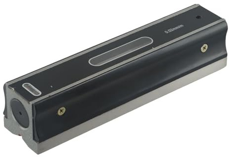 FACAIIO Nivel de burbuja de grado industrial con resolución de 0,02 mm/m, construcción de acero, base de ranura en V para alineación de maquinaria y aplicaciones de nivelación de precisión