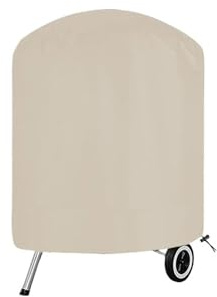 Copertura per Braciere Rotonda Copertura protettiva for barbecue rotonda in tessuto beige, for , for stufa, forno, , for tavolo da giardino(61x70cm)