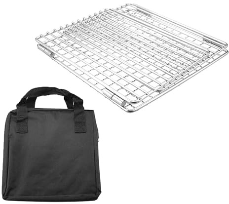 LLINthy Grille de barbecue pliable en acier inoxydable pour les pique-niques en plein air et les réunions de famille