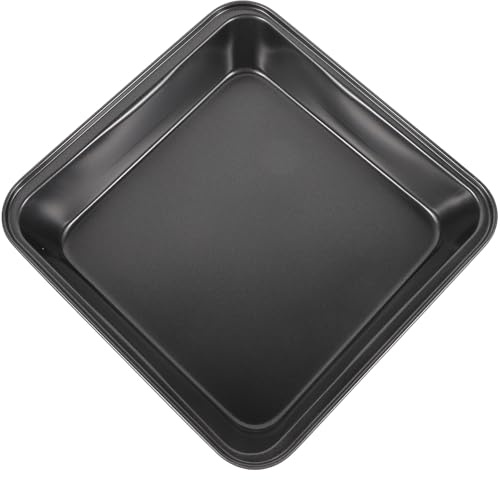 Zerodeko Plaque de Cuisson en Acier Carbone Antiadhésive Noire, Moule à Pizza Carré Robuste, Facile à Nettoyer pour Cuisson et Pâtisserie à Domicile