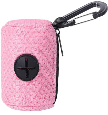 Dispensador De Bolsas Para Excrementos De Perros - Accesorio Para Correa | Ďe Tela Đe Malla | Soporte Ṕara Bolsas D́e Excrementos D̄e Mascotas Con Cremallera, Dispensador Portátil Dé Gran Capacidad,