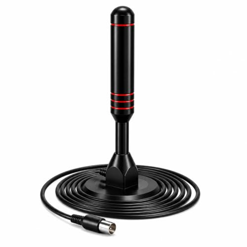 Indoor TV Aerial with Signal Booster,HD TV Antenna for Digital＆Smart TV(B) | Long Range Support 4K 1080P HD Freeview Antenna with Magnetic Base & 16.5FT Cable