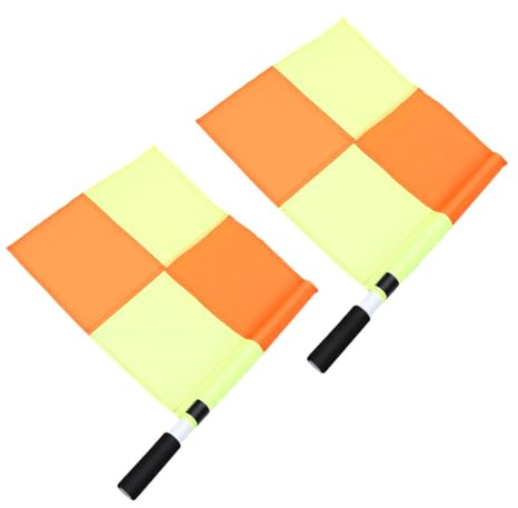 Keenso Banderas de árbitro, Banderas de Juez de Línea de Fútbol de Tela Oxford Impermeables con Agarre de Espuma Antideslizante para Entrenamiento de Competición (1 par 45 cm ancho 38 cm alto 52)