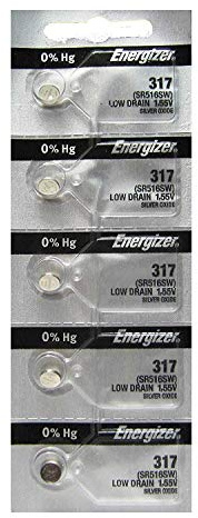 Energizer 317 Button Cell Silver Oxide SR516SW Watch Battery