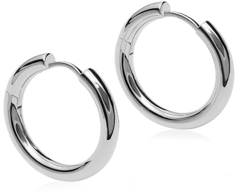 Silber-Creolen Ohrringe 925 Sterling 1 Paar Durchmesser 14 mm NOBEL SCHMUCK