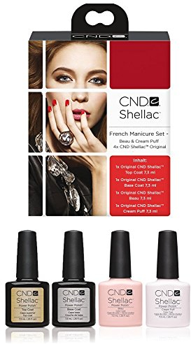 CND Shellac Top/Base Nail Polish French Kit, Cream Puff/Beau