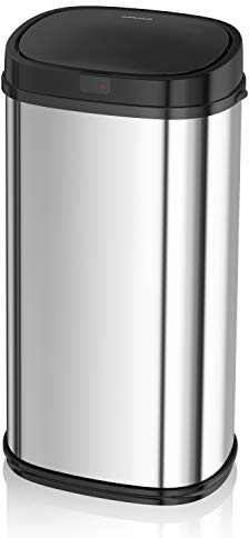 Morphy Richards Kitchen Bin with Infrared Sensor Technology, Square, Stainless Steel, Silver, 42 Litre