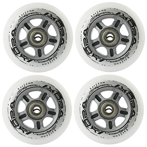 Inliner Rollen, für Freizeit-Skating PU 84mm/82A 4 St. + Lager ABEC7 Chrome 8 St. Nils