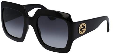 Gucci Damen GG0053S 001 Sonnenbrille, Schwarz (Black/Grey), 54