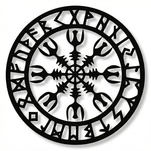 DEKADRON Metallwandkunst, Wikinger-Dekor, Nordische Mythologie (45 x 45 cm)