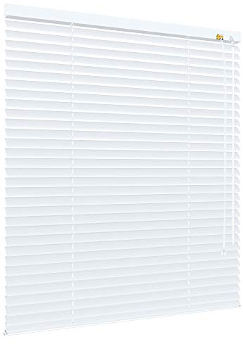 Klemmfix Alu Jalousie ohne Bohren - viele Größen und Farben - Aluminium Lamellen - Klemmträger Montage Fenster Tür - Rollo Faltrollo Sonnenschutz Jalousette (Größe 120 x 130 cm, Farbe Weiß)