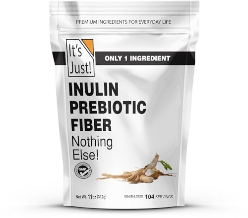 It's Just! - Inulin Prebiotic Fiber, Water Soluble, Chicory Root Powder, Promotes Gut Health, Made in USA, Product of Belgium, Vegan/Keto Friendly