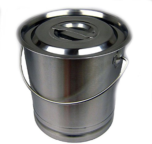 airbrush-city Eimer Kücheneimer Futtereimer Milcheimer Sektkühler Edelstahl 20 Liter Deckel