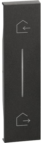 Bticino KG40 Cover con Simbolo Entra&Esci, Serie Living Now, da Applicare su Comando Scenario Wireless (Art. K4570CWI), Cover Illuminabile, 1 Modulo, Colore Nero, Made in Italy