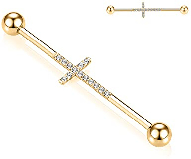 14G Industrial Piercing Schmuck Chirurgenstahl Industrial Barbell Industrial Bars Industrial Ohrringe Conch Helix Knorpel Piecing Schmuck 1 1/2 Zoll 38mm