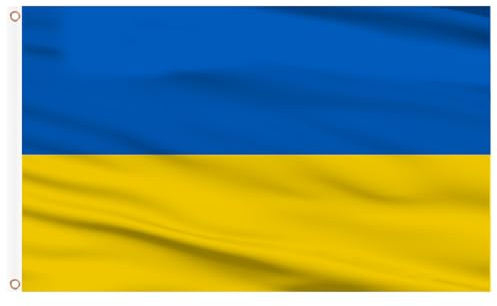 AhfuLife Ukraine Flagge 90 x 150 cm für 2026 WM, 2 Stück Ukrainische Flaggen Banner, Große Ukrainische Nationalflaggen für Eurovision Fußball EM Euro Olympische Nationaltag Party Bar Deko
