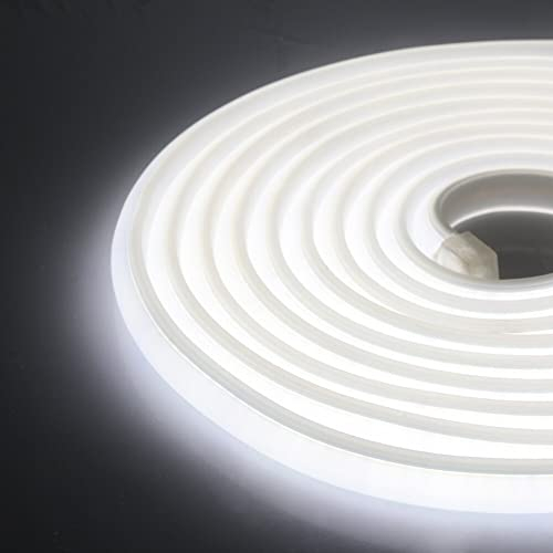 Wisada COB Neon LED Streifen 20m, 220V 288 LEDs/m FCOB Band, Hohe Dichte Flexibler Superhell Kaltweiß Neon Lichtband, Wasserdicht Silikon Neonlicht für Schlafzimmer Architekturbeleuchtung